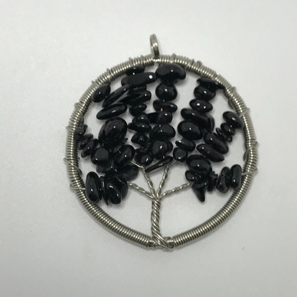 Black Obsidian Tree Of Life Wire Wrap Pendant 19$
